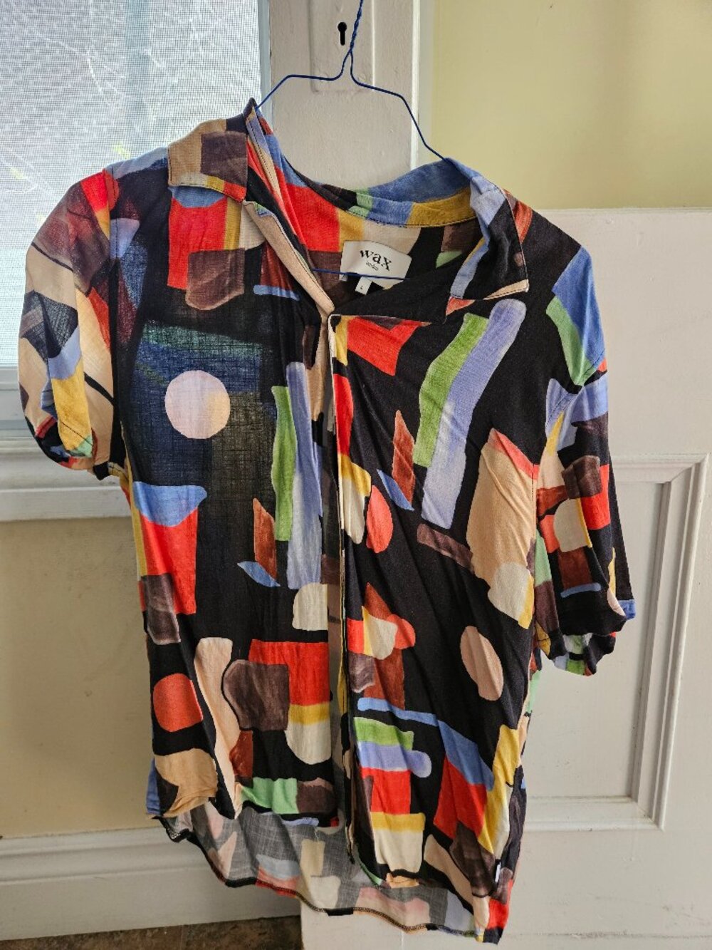 Wax London Didcot S/S Shirt Pablo Black Colorblock
